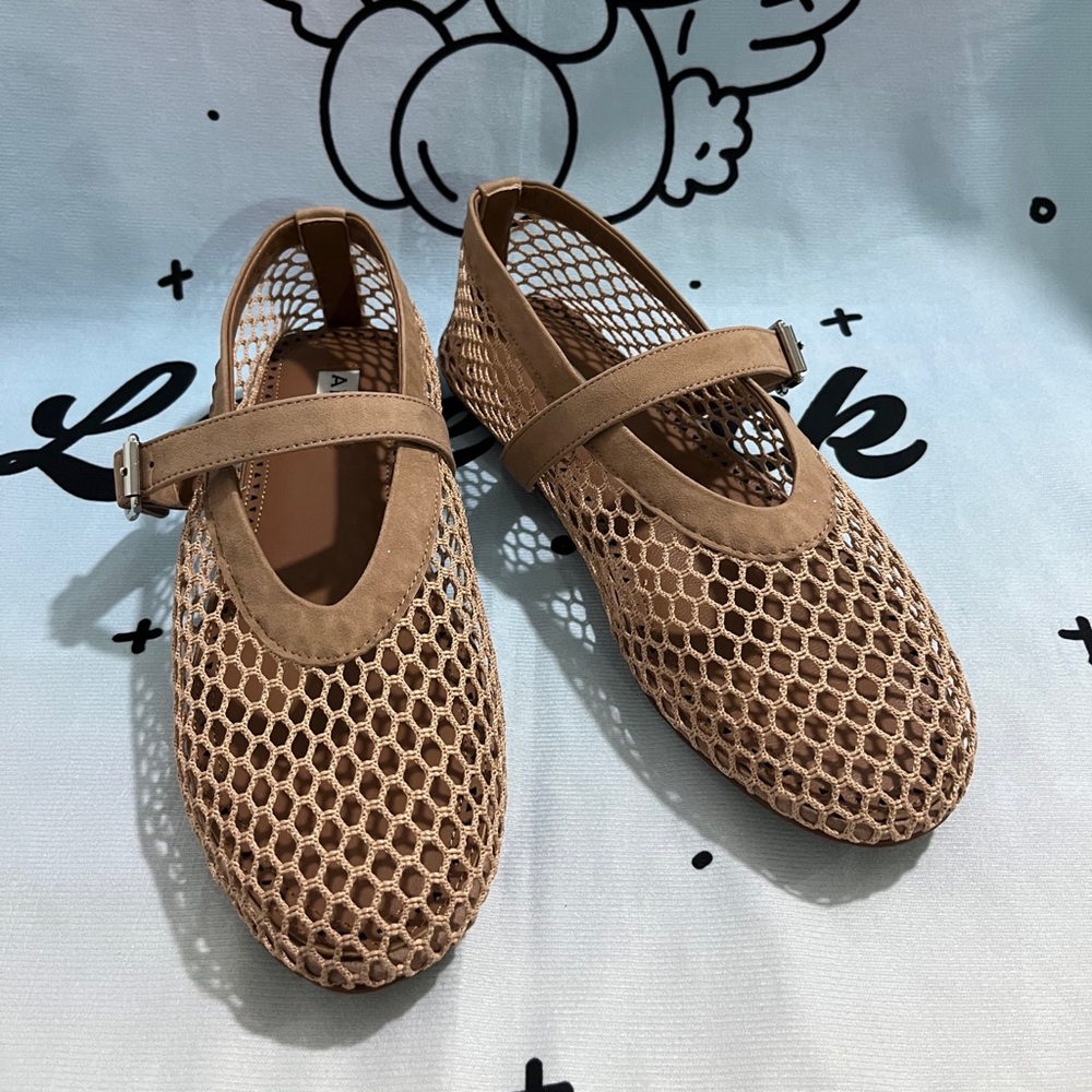 Alaia Mesh Mary Jane Ballet Flats